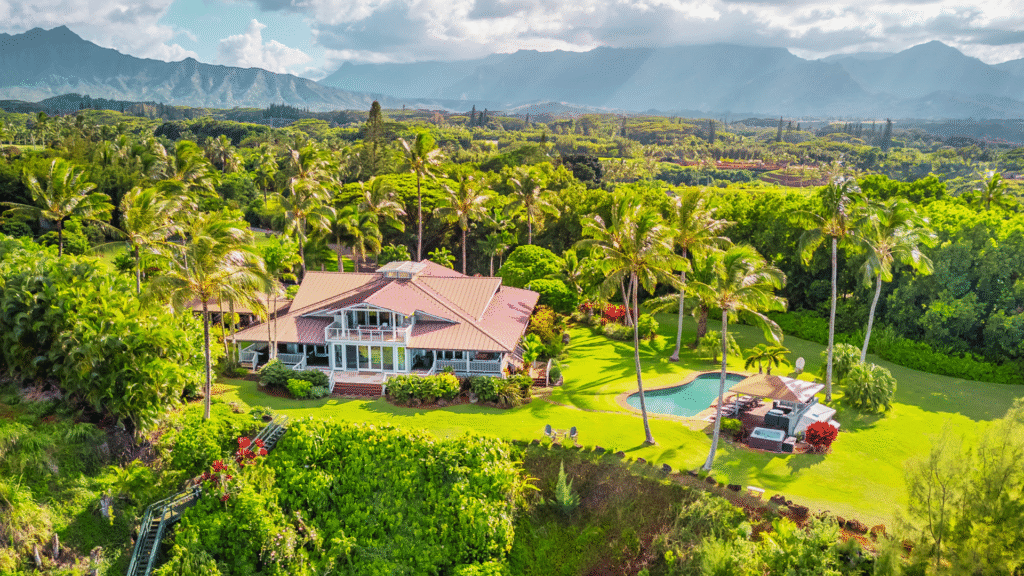 Secret Beach House Kauai sitting above Kauapea Beach on the North Shore