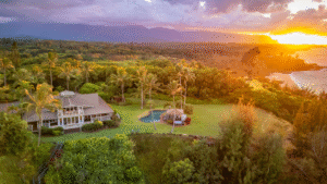 Secret Beach House in Kauai remains intentionally undeveloped - this view is of the estate propery and lush jungle.