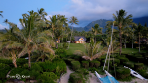 Private beachfront rental on Hanalei Bay on the island of Kauai 