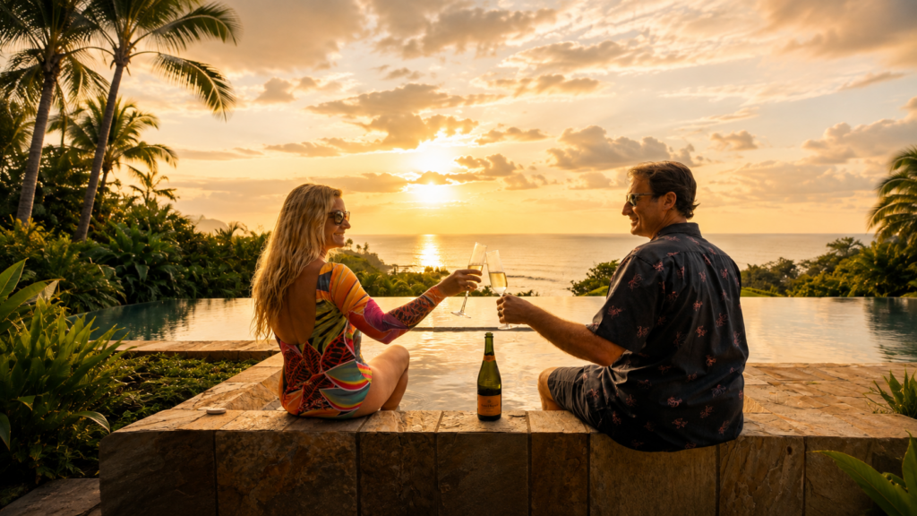 Private concierge service allows a couple additional relax time by the private pool at a Kauai Villa