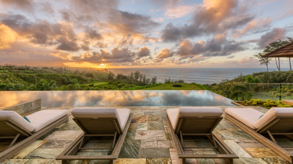 Kauai vacation villa private pool with ocean view