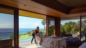 Private villa guest gets in-home massage arranged by Pure Kauai concierge team